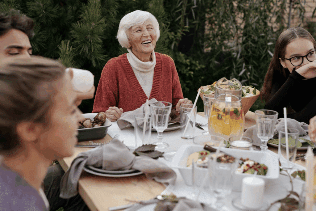 A family picnic outside our skilled nursing facility