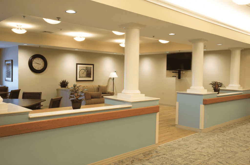 Lobby of Skilled Nursing Facility Mercer Healthcare Center in Bluefield, WV