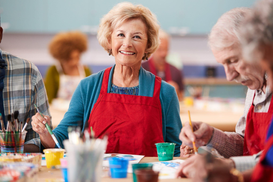 Nursing care offering arts and crafts for seniors.